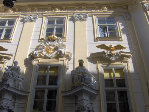 Detail der Hausfasade Altes Rathaus, Wipplingerstr. 8, Wien I